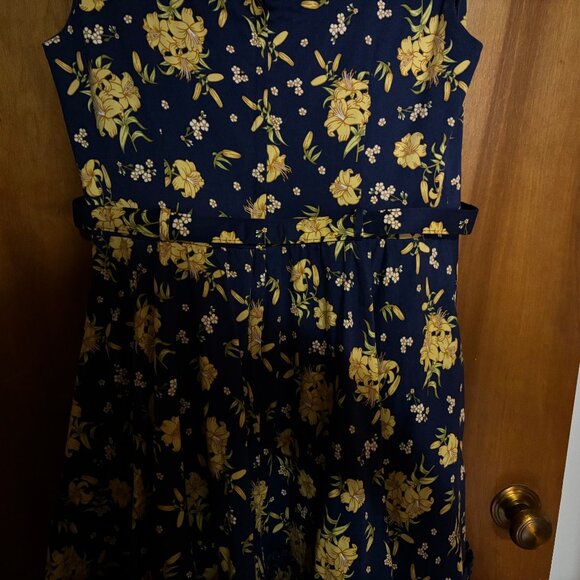ModCloth x Collectif Retro Twee Floral Sleeveless Midi Swing Dress Size XL - Picture 7 of 10